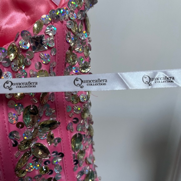 Pink ballgown prom dress size 8 - Picture 5 of 7